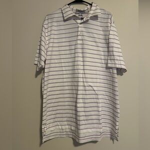 New! Peter Millar White Striped Polo Shirt NWT Size XL preppy blue pink